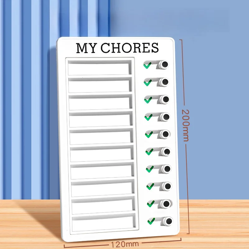 1PC  Kids Chore Chart Plastic Checklist Board Replaceable Memo Note RV Message Board Daily Growth Task Planner