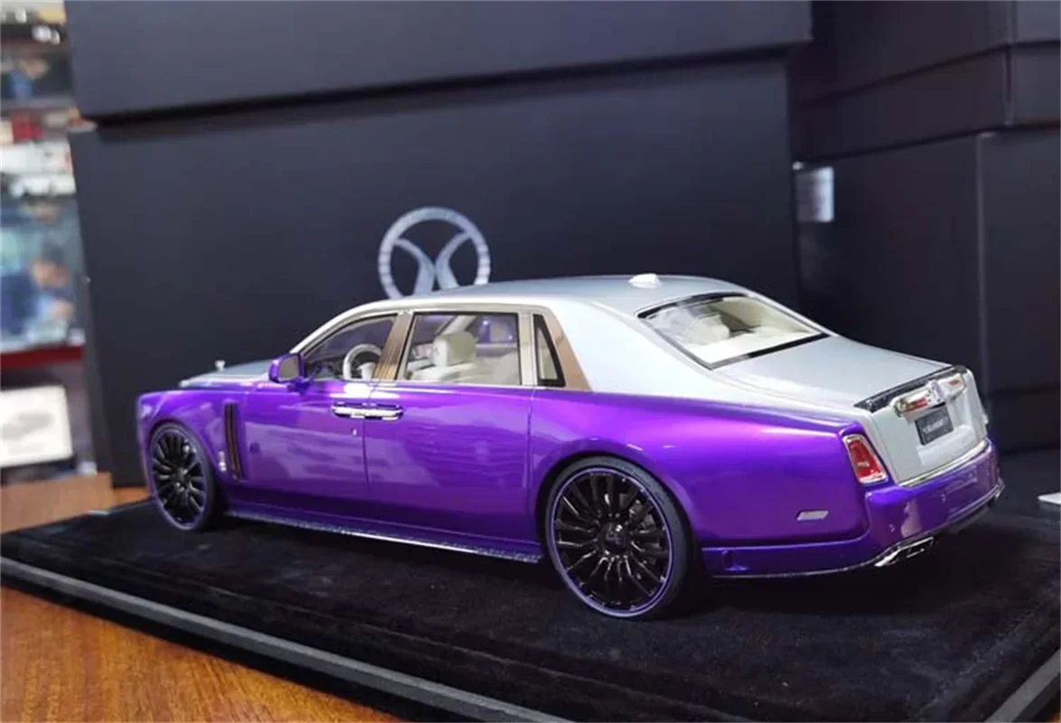 1:18 Mansory For Rolls Royce Phantom VIII Resin Diecast Model Car Gift Blue Silver Toys Hobby Collection Display Ornaments