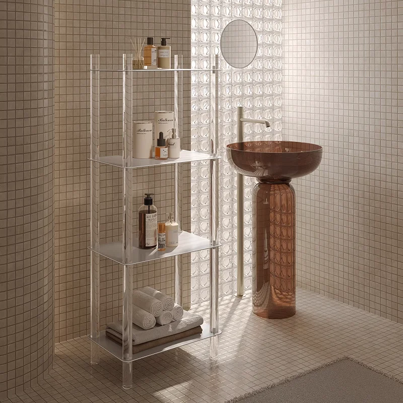 Bathroom Bathroom Shelving Multi-layer Acrylic Storage Rack Toilet Toilet Stitched Shelf Floor Type Basin Rack