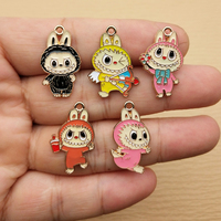 10pcs Cartoon Charm for Jewelry Making Enamel Necklace Bracelet Keychain Pendant Diy Accessories Alloy Metal Gold Plated