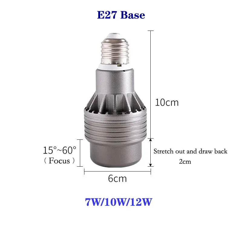 Imagem -05 - Zoom Regulável Refletor Led Ajuste de Ângulo Refletor Lâmpada Par20 7w 10w 12w Refletor Jantar Sala de Estar Bar Café E27