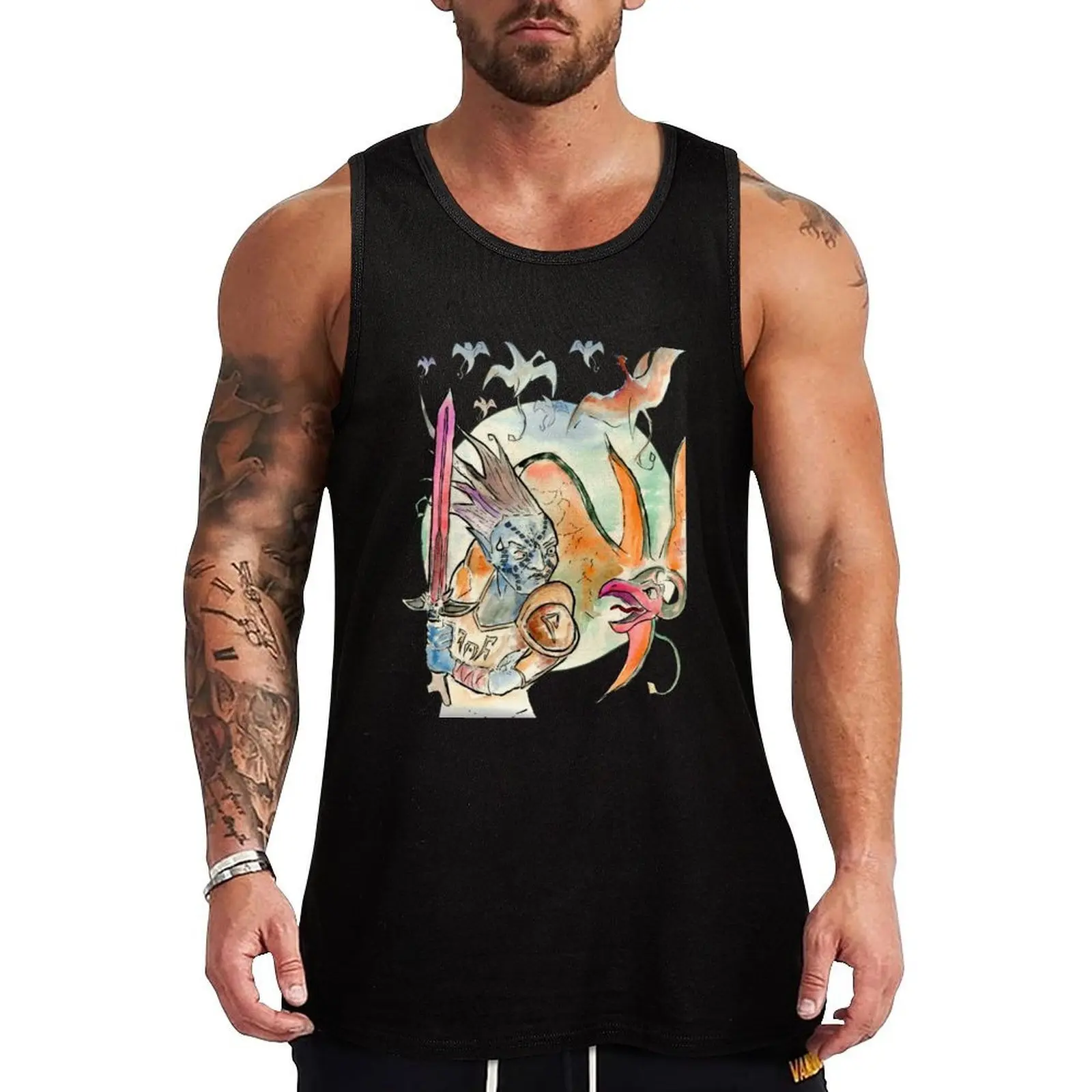 

3872 cliff racers Tank Top Men's cotton t-shirt basketball clothing Vests
