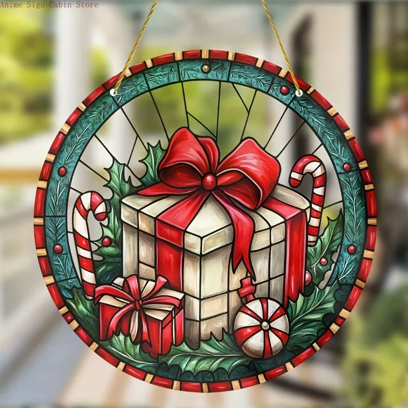 2D Christmas Acrylic Suncatcher - Stained Glass Window Hanging for Porch, Room, Garden and Bar Decor | Ideal Holiday Gift