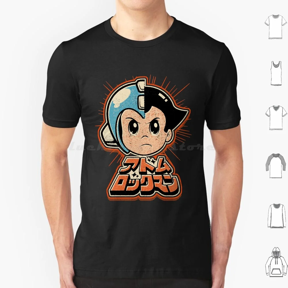 

Футболка Megaboy 6xl, хлопковая крутая футболка Megaman Astroboy Crossover Gaming Manga, Япония