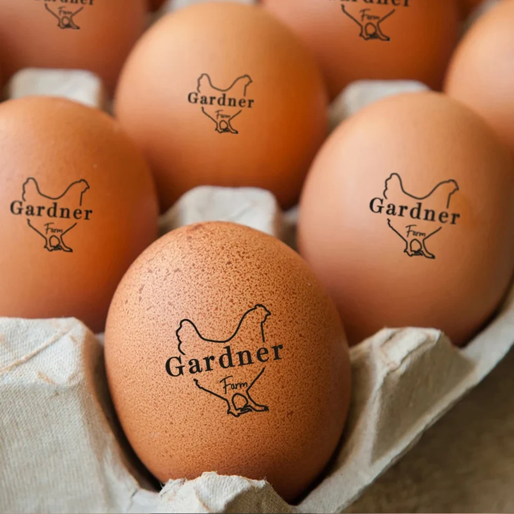 Custom Egg Stamp Chicken Egg Stamp Wooden Stamp Seal Farm Fresh Mini Egg Stamp Personalized Clear Logo Labels For Fresh Eggs