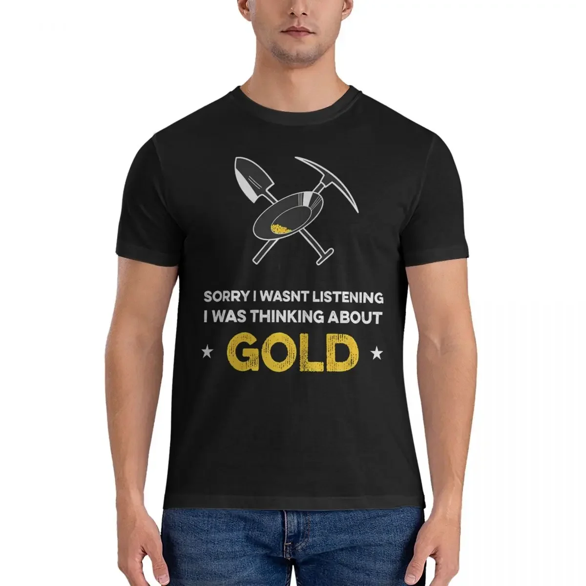 Men's T-Shirts Gold Finder Hipster Cotton Tee Shirt Short Sleeve Gold Prospecting T Shirt Crewneck Clothing Classic