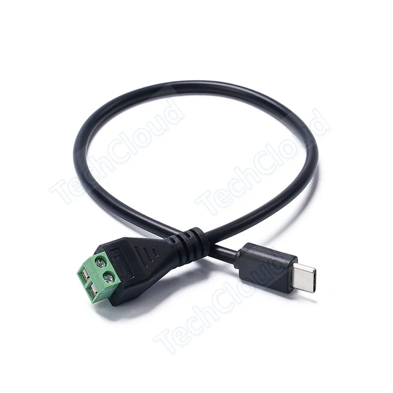 Type C PD deceptive connection for 2P green terminal screw for fixed connection line. 9V/12V/20V output