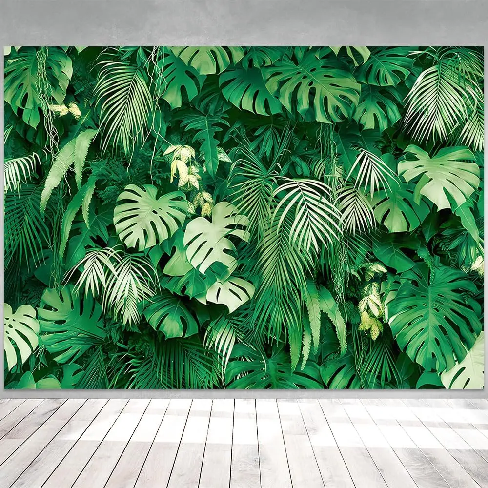 

Jungle Palm Photo Backdrop Tropical Plant Photography Background Baby Shower Party Banner Friends Family Party Decor Supplies
