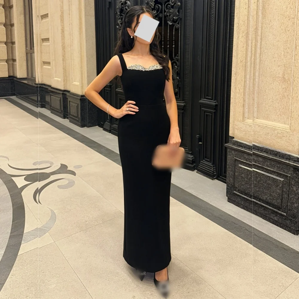 Customized Women Luxury Evening Dresses Glitter Rhinestone Sweetheart Neck Straight Midi Dresses Bespoke Occasion Elegant Party