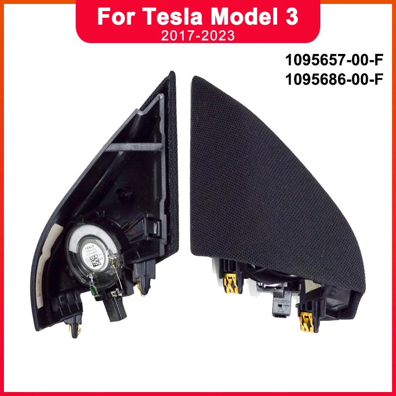 For Tesla Model 3 2017-2023 Front Door Triangular Enclosure Tweeter Speaker Assembly A-pillar Cover Horn 1095657-00-F 1095686