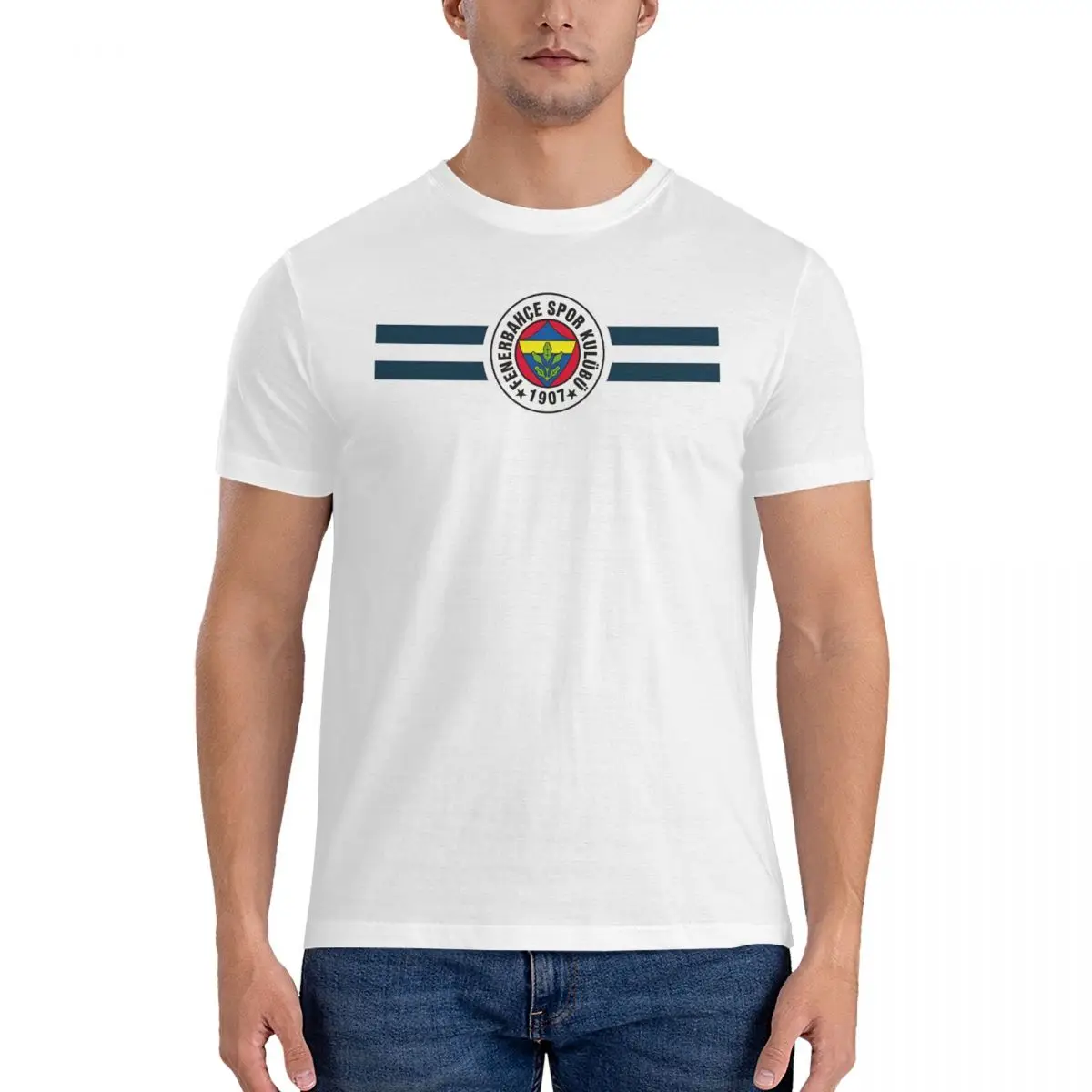 Men Logo T Shirts Fenerbahce Pure Cotton Clothing Vintage Short Sleeve O Neck Tees Adult T-Shirts