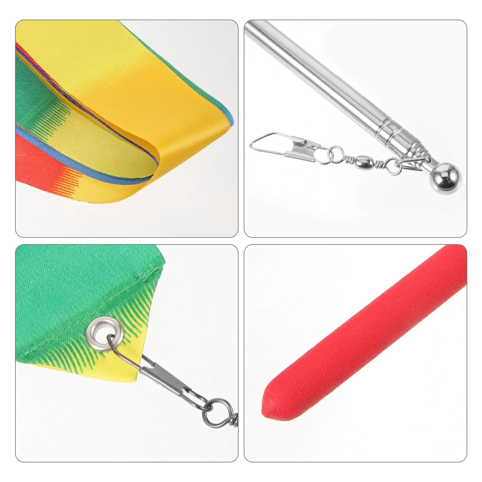 

1 set Colored Dance Ribbons 1m Rods 6m Flame for Artistic Dancing Streamers