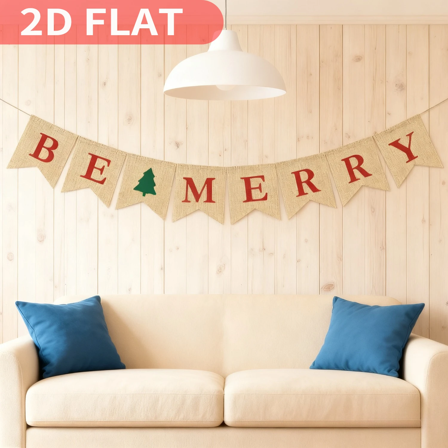 

8pcs Merry Christmas Tree Pendants and Hanging Decorations, 5x6 Inch, Durable Polyester Fabric for Indoor/Outdoor Party