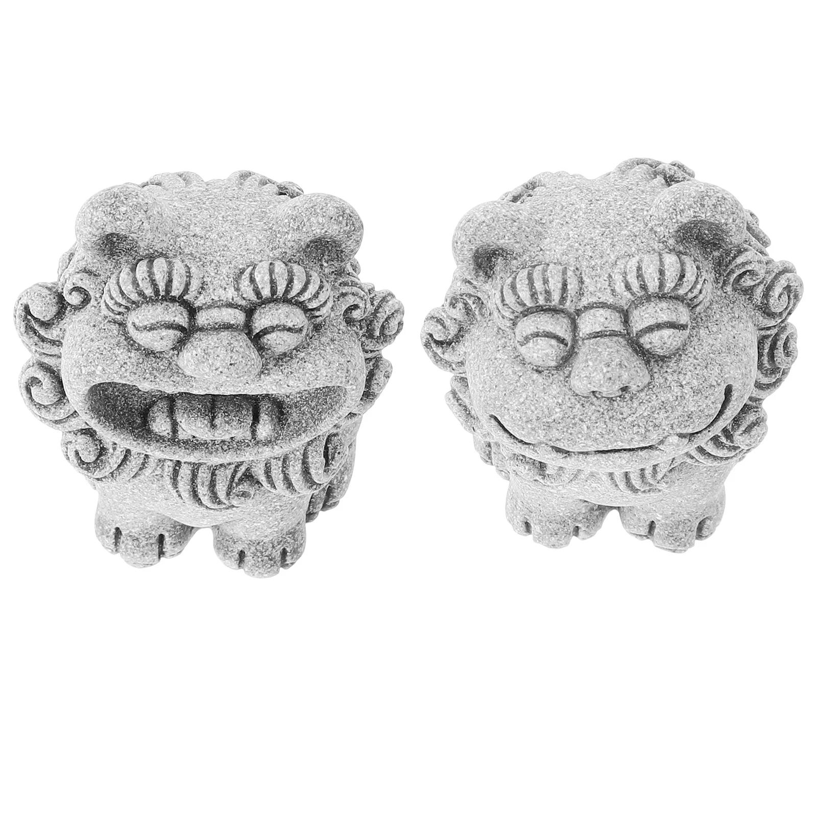 

1 Pair Mini Sculpture Wind Statue Decor Home Office Desktop Ornament Resin Lion Room Store Gift Small Lion Adornment