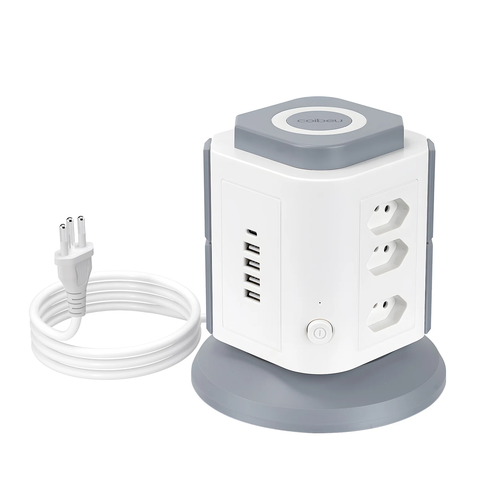 Filtro de Linha Vertical com USB - 2200W, Proteção Infantil e Espaçamento Amplo para Plugues | Padrão Brasileiro， Do Brasil