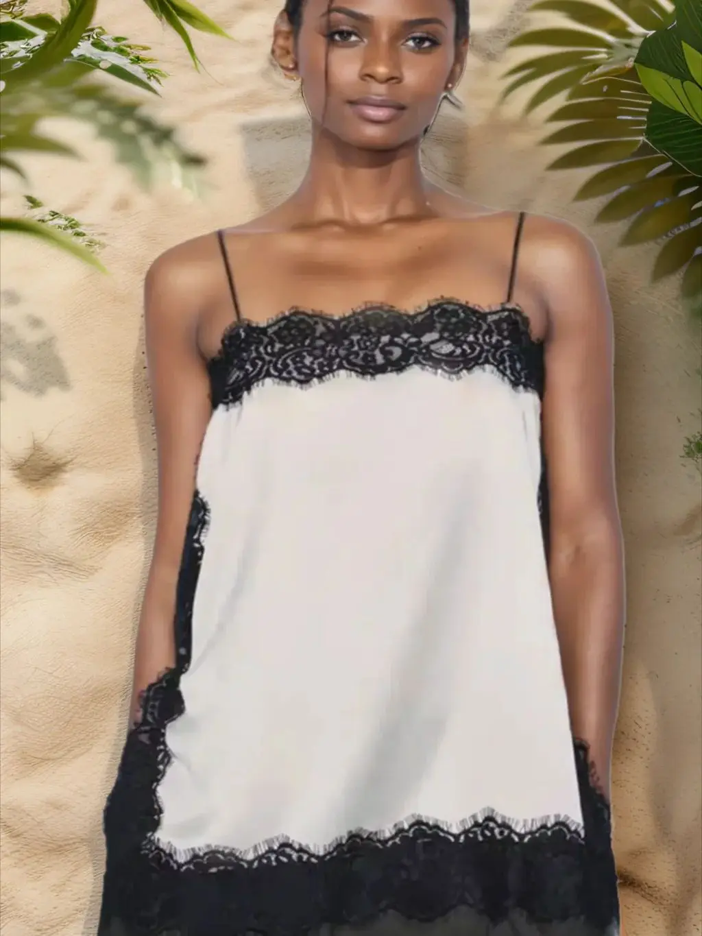 

Модная вечерняя брендовая рубашка, женские майки, летние сексуальные топы 2026, женская летняя кружевная лоскутная майка с открытой спиной и разрезом, топ на бретельках