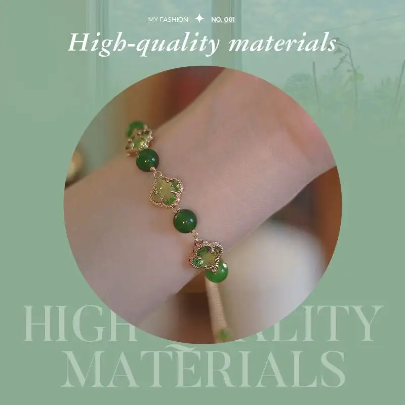 Hetian-pulsera de campana de jade para mujer, brazalete artesanal con incrustaciones de jade chino, joyería para muñeca, accesorio para vestido, envío directo