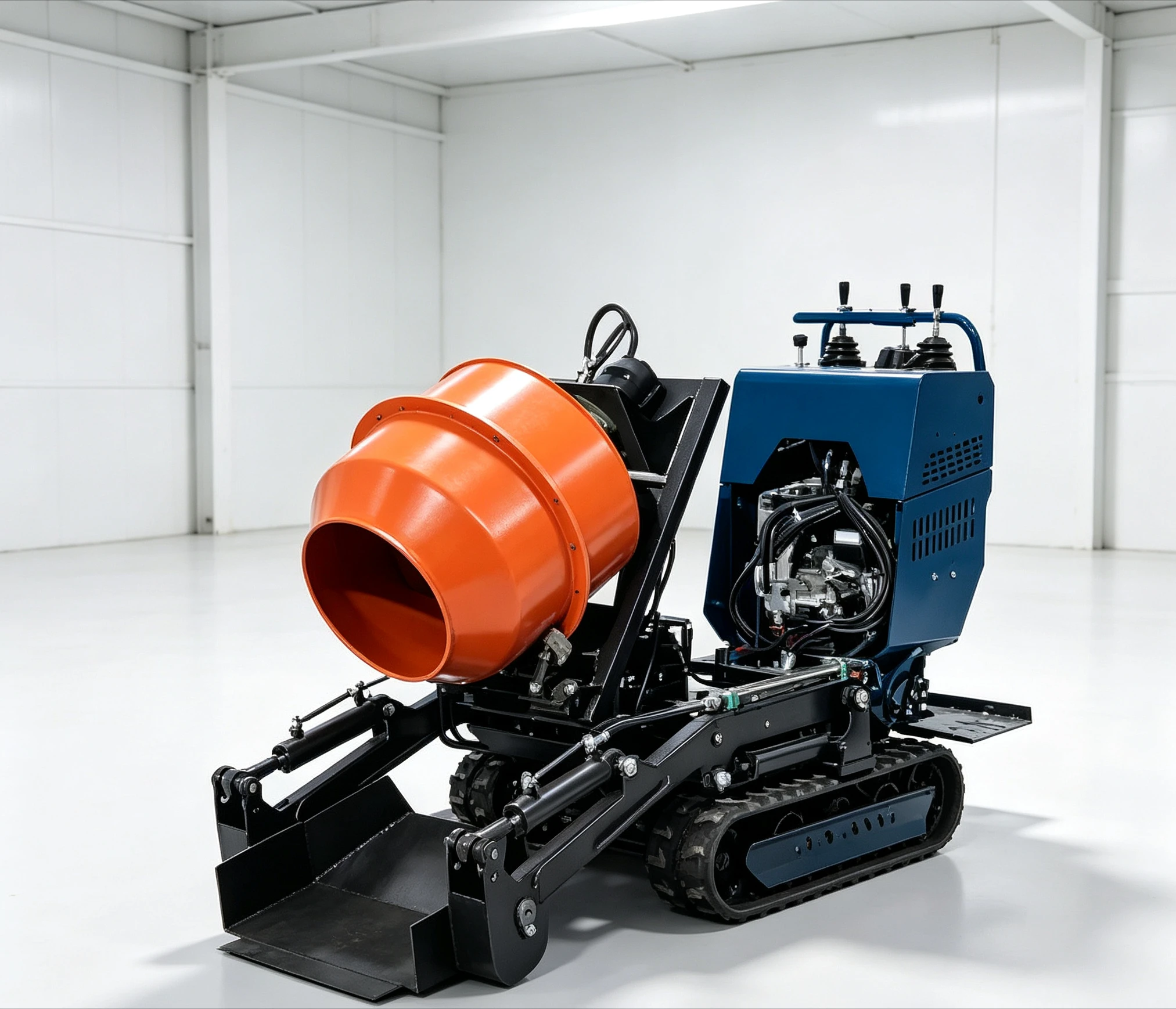 Mini Tracked Cement Mixer Dumper 220V Crawler Transporter for Sale