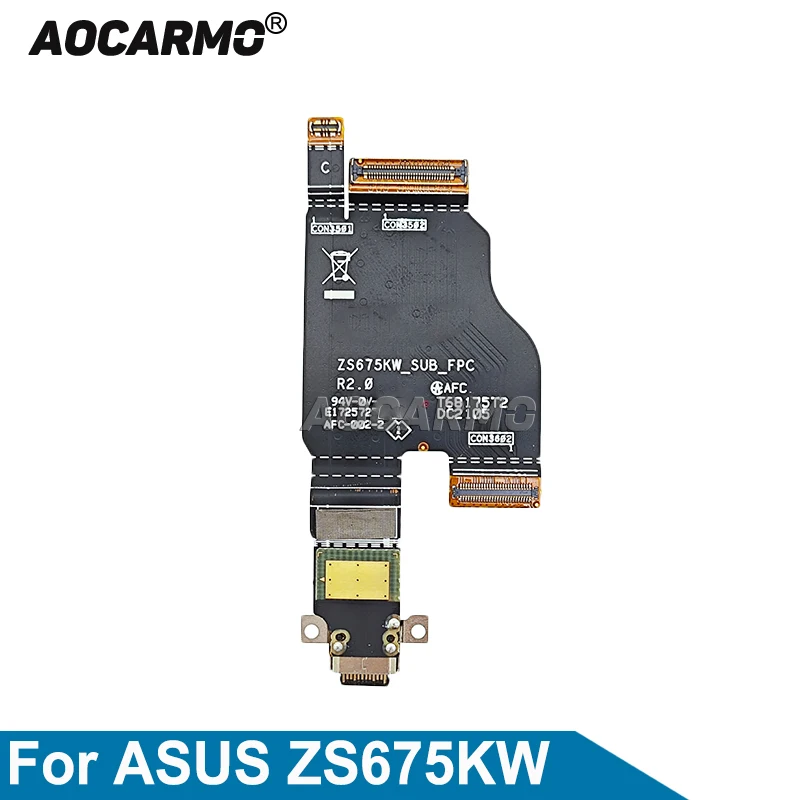 Aocarmo Asus Smartphone for Snapdragon Insiders ZS675KW USB Charger Port Charging Dock Connector Flex Cable Replacement Pars