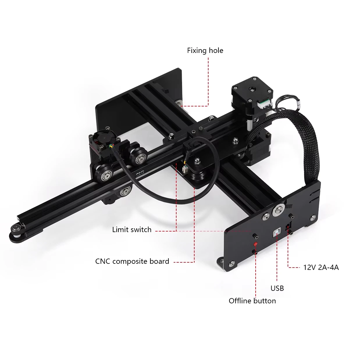 NEJE 5 40W N30820 Desktop CNC Laser Engraver Cutter Wood Cutting Craving Machine Printer Router App-Bluetooth Lightburn