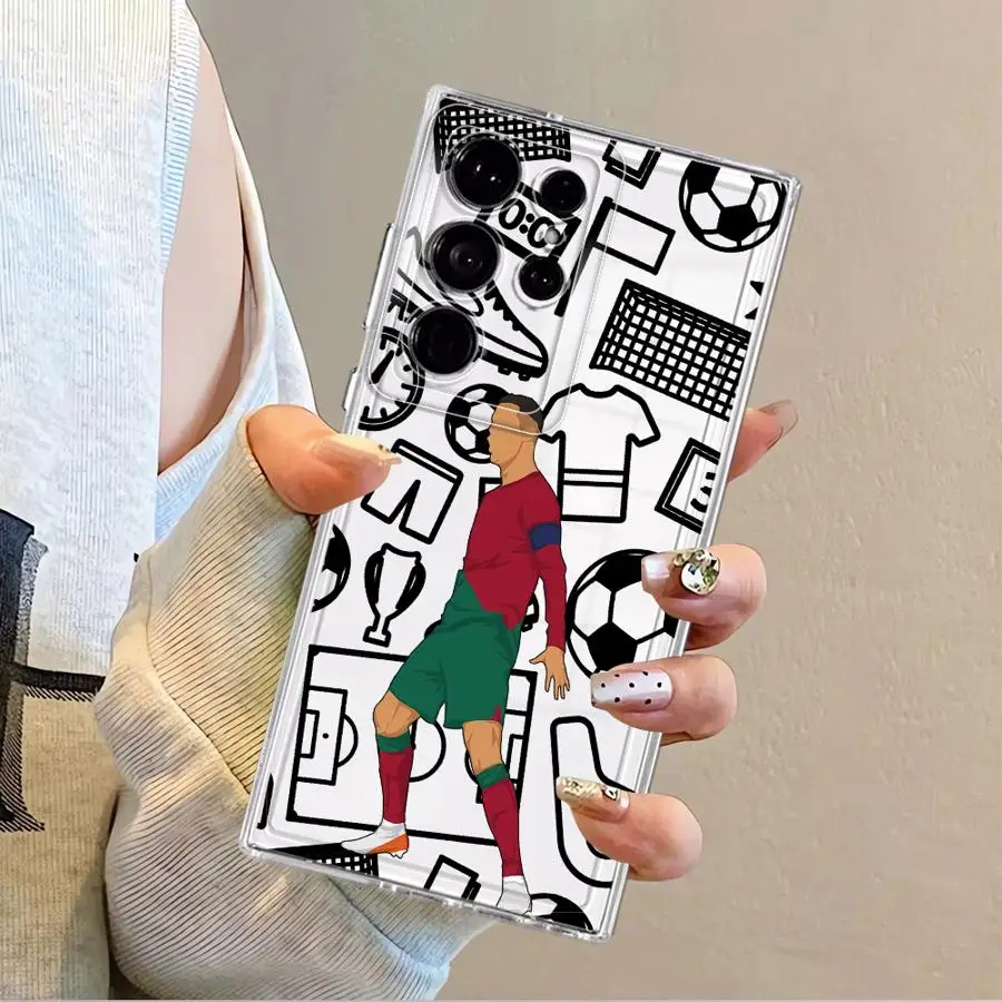 Cool Sports Football Cartoon Soft Phone Cover Case for Samsung Galaxy S22 FE S21 S25 Edge S24 S20 Plus S23 Ultra Note 20 Ultra