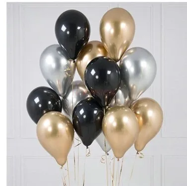 Helium nitrogen balloon floating decoration white metal silver sequins balloon knot proposal room birthday party children's