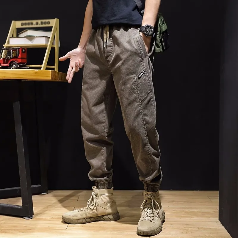 

Брюки для спецодежды в стиле ретро, мужские повседневные брюки свободного покроя для офисной одежды, прочные весенне-летние модные брюки в стиле Харадзюку