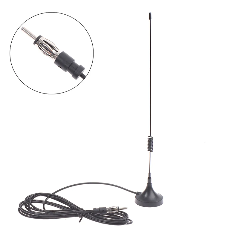 New Car Signal Booster Antenna Auto Stereo Radio FM/AM Signal Aerial Magnetic Base