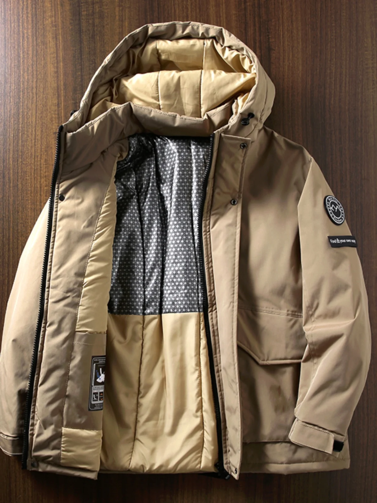 

Мужская модная утепленная хлопковая куртка с подогревом, для активного отдыха, зимняя теплая куртка-пальто с капюшоном, стандартной длины