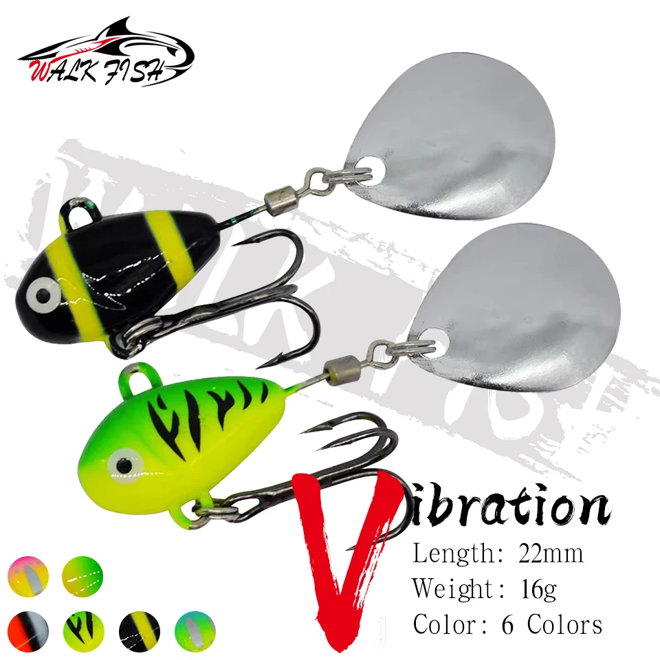 SPAZIERGANG FISCH 1PCS 10g/16g/28g Vib Metall Schwanz-spinner Swimbait Angeln Lockt karpfen Angeln Tackle Künstliche Köder Süßwasser Forelle