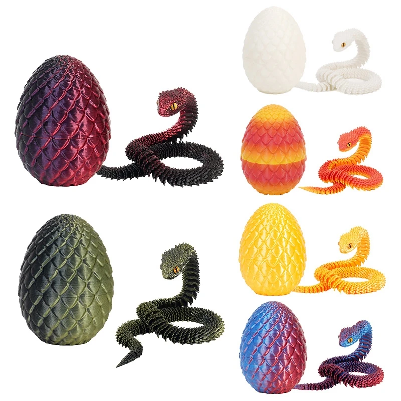 3d impresso móvel dragão ovo ornamento de mesa simulação criativa cobra ovo animal estatueta artesanato modelo crianças presentes