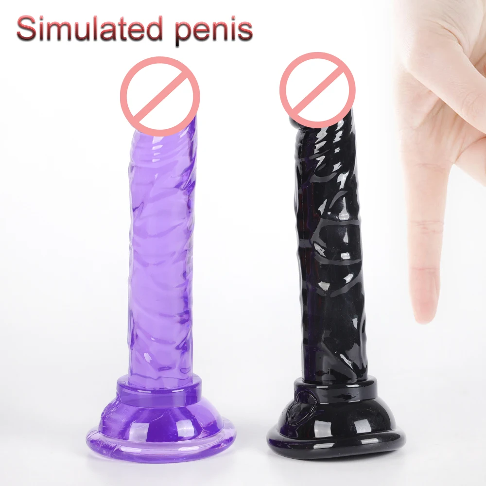 

TPE Transparent Sucker Type Dildo Female Simulated Manual Masturbator Small Size Fake Penis Orgasm Stimulation Stick Sex Toys