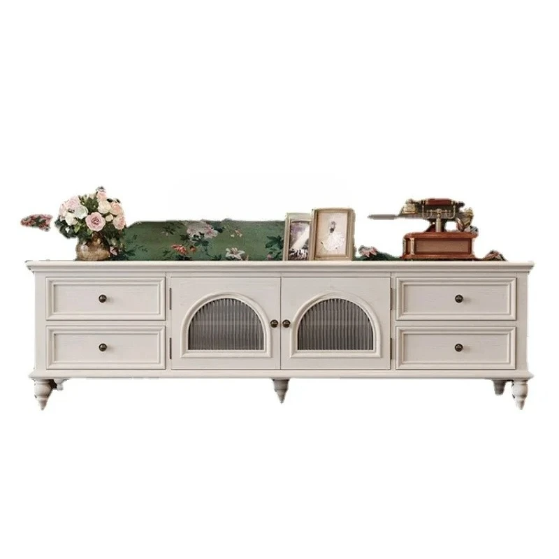 Solid Wood Coffee Table TV Cabinet Combination Small Apartment Living Room Modern Minimalist Storage Cabinet