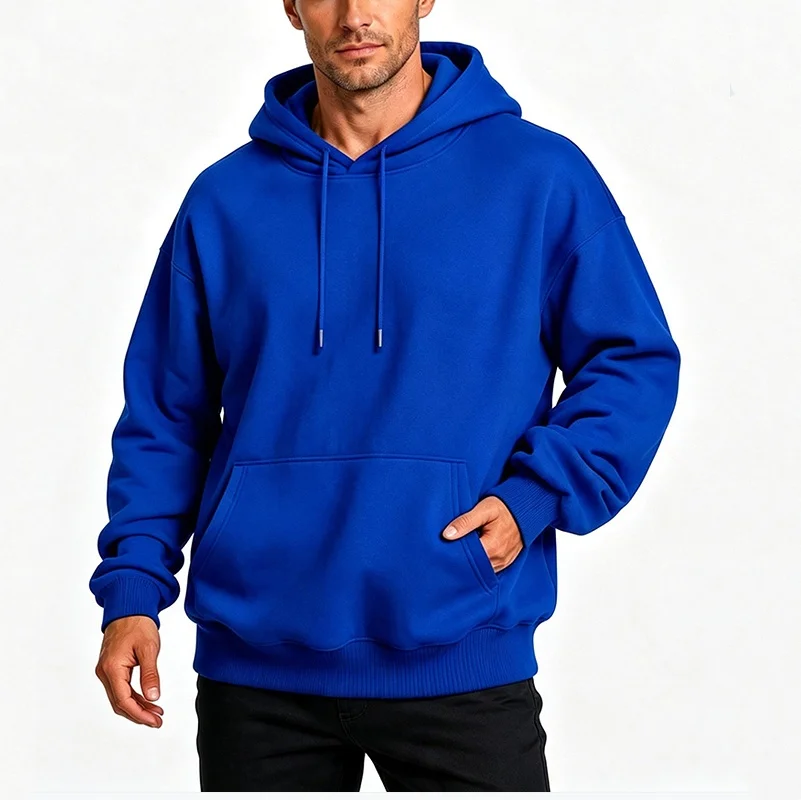 2026 Fall/winter New Arrival Men's Hoodie High Quality Solid Color Hooded Sweatshirt Male Home Outdoor Casual Fashion Pullover