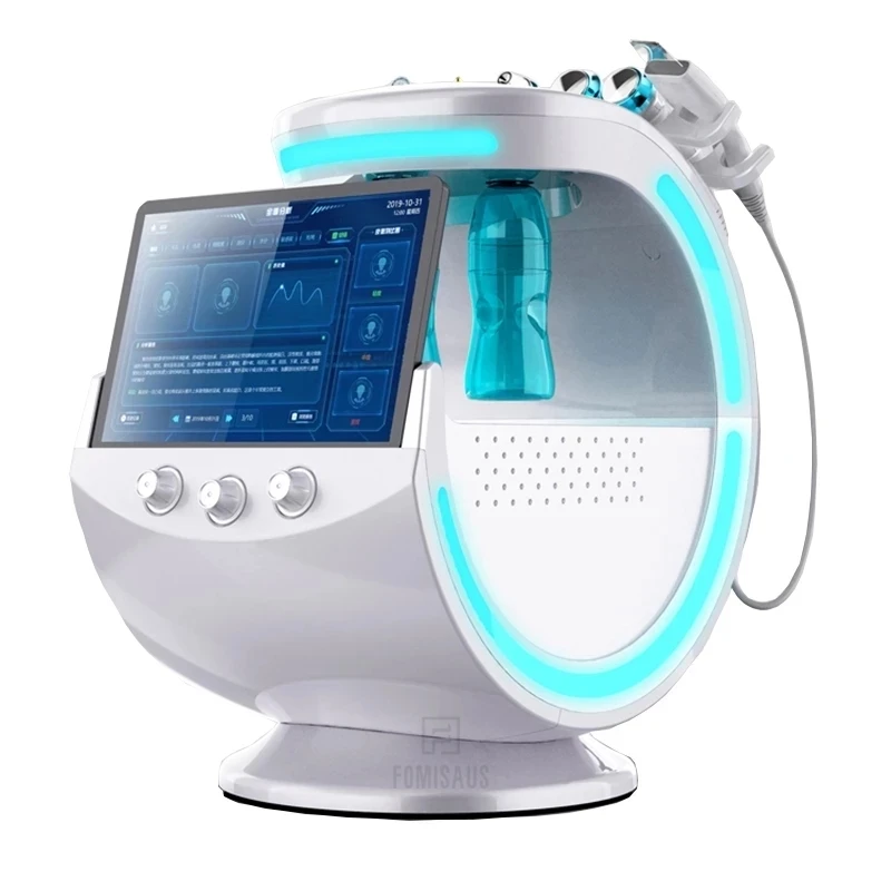 Multifunktions Smart Ice Blue System 7 in 1 Hydro Derma brasion Sauerstoff Ultraschall mit Scanner Spa Mitesser Entferner Beauty-Gerät