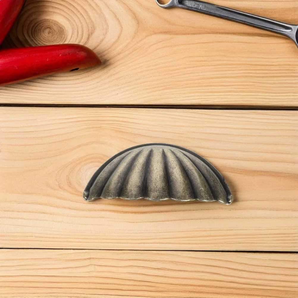 3 Stück schaleninspirierte Schrankgriffe aus Zinklegierung, Vintage-Halbkreis-Schubladengriffe, elegante dekorative Knöpfe für Küche und Schlafzimmer
