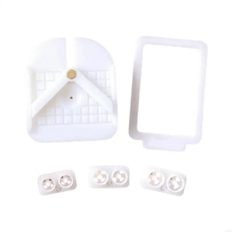 

HXBA Clay Earring Post Setting Tool Including 3 Round Cutters and Nonstick Work