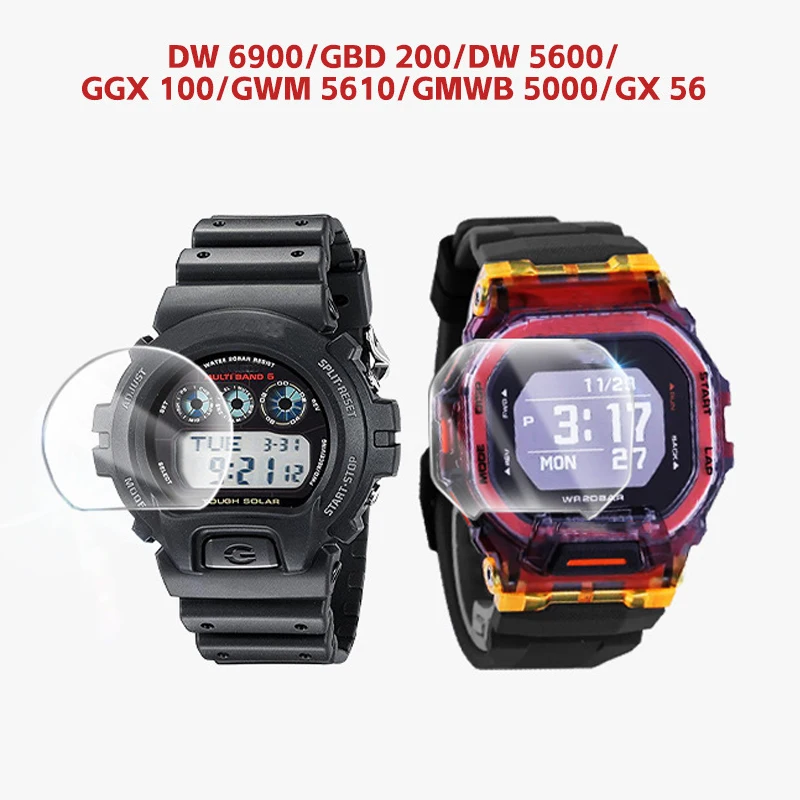 2Pcs Tempered Glass Screen Protector For Casio G Shock GBD-200 DW-5600 GBX-100 GMW-B5000 GX-56 GW-6900 Anti-Scratch Film Glass