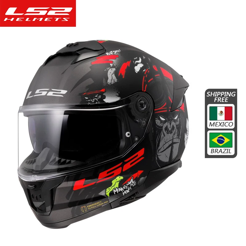 

Original LS2 STREAM 2 FF808 motorcycle helmet ls2 STORM full face Helmets kaciga casco moto capacete with fog-free system