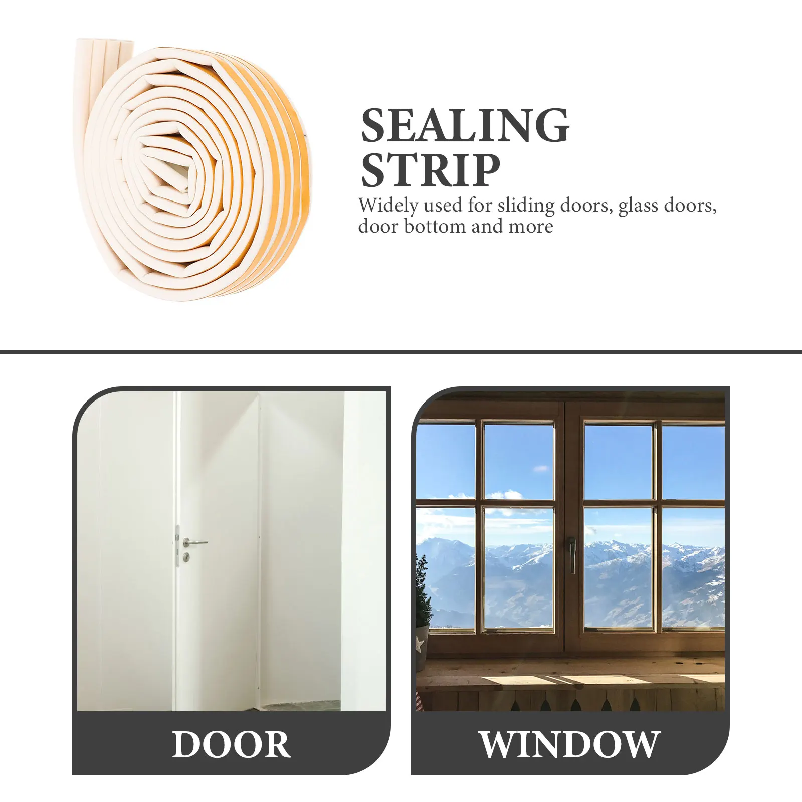 

20M Door Seal Strip Self Adhesive Windproof Soundproof Insulation Tape for Sliding Doors Bottom Sweeps Glass Door Gap Cover