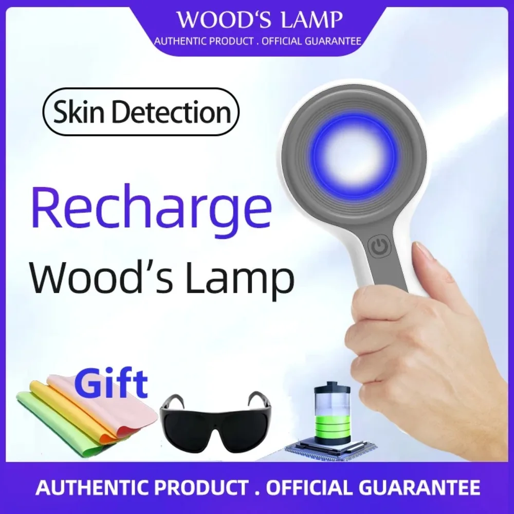 FODRK Woods Lamp UVA Lamp For Vitiligo Detection Dermatoscope Skin Medical Magnifier Detection