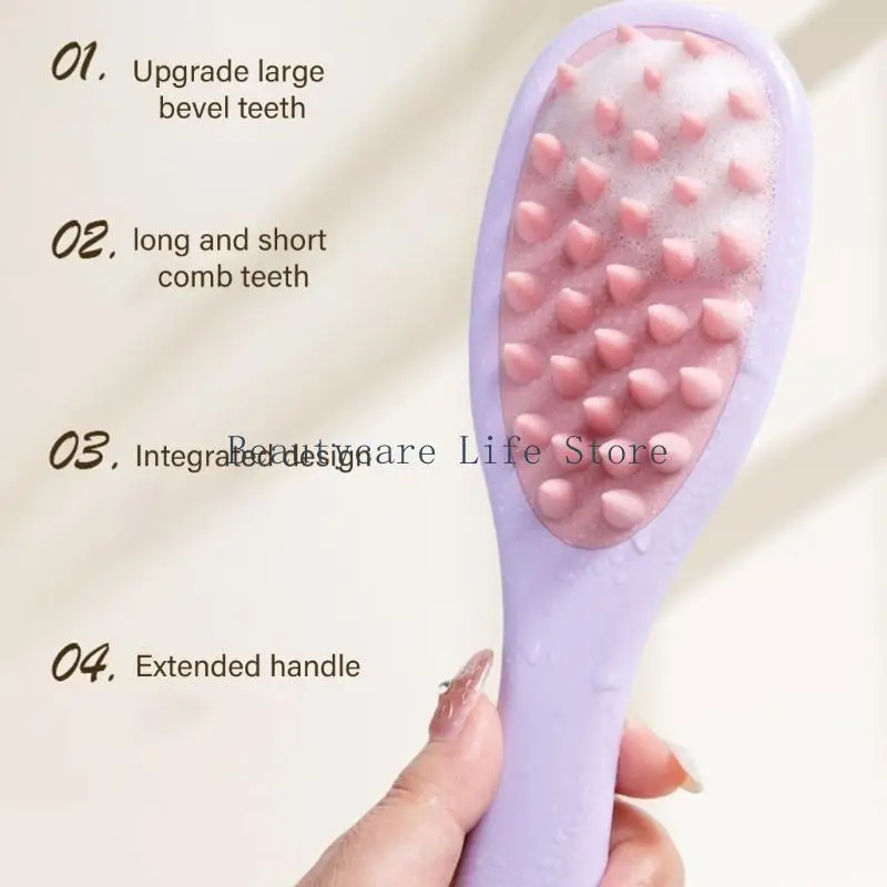 652C Comfortable Grip Long Handle Comb for Smooth Hair Management Double Sided Styling Accessories for Men and Women