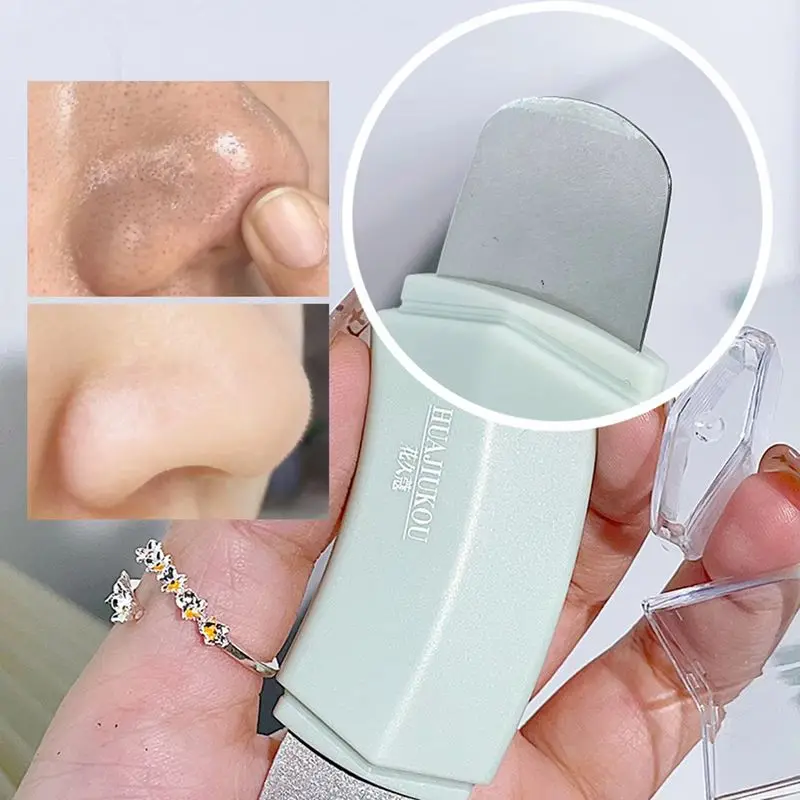 Dissolvant de points noirs ergonomique en acier inoxydable, outil de nettoyage de pores simple/double extrémité, extracteur de comédons pour le nez et le visage