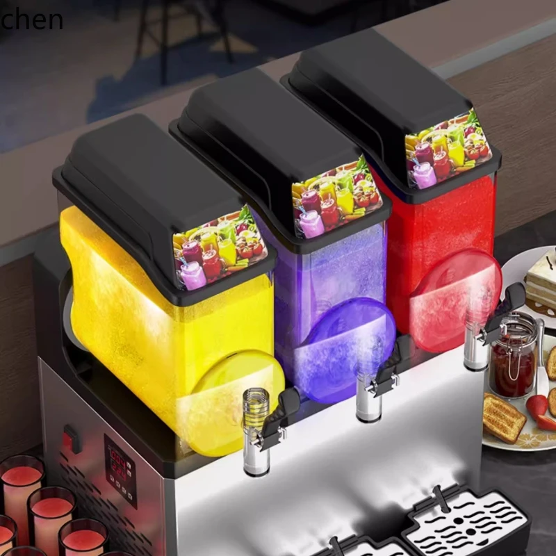 

HXL Commercial Double Cylinder Slush Machine Cold Drink Three Cylinder Smoothie Juicer Beverage Machine