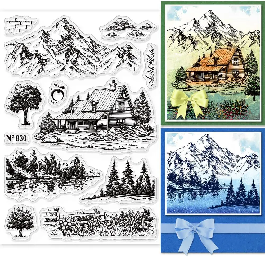 2024 New Landscape Transparent Silicone Rubber Stamp/for DIY Scrapbooking Card /photo album Decorative clear stamp