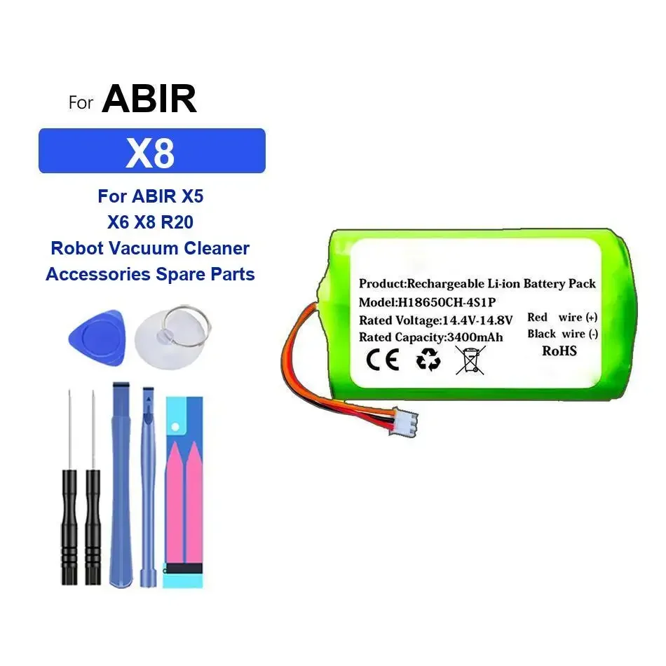 

High Quality Robotic Vacuum Cleaner Accessories Battery For ABIR X5 X6 X8 R20 Robot Vacuum Cleaner Accessories Spare Parts X8