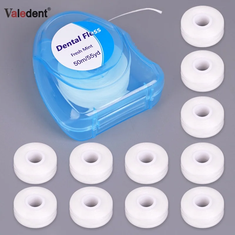 50Pcs Ultraclean Mint Dental Floss Shred Resistant for Thorough Clean in Tight Area Effective Plaque Removal Teeth Gum Protectio