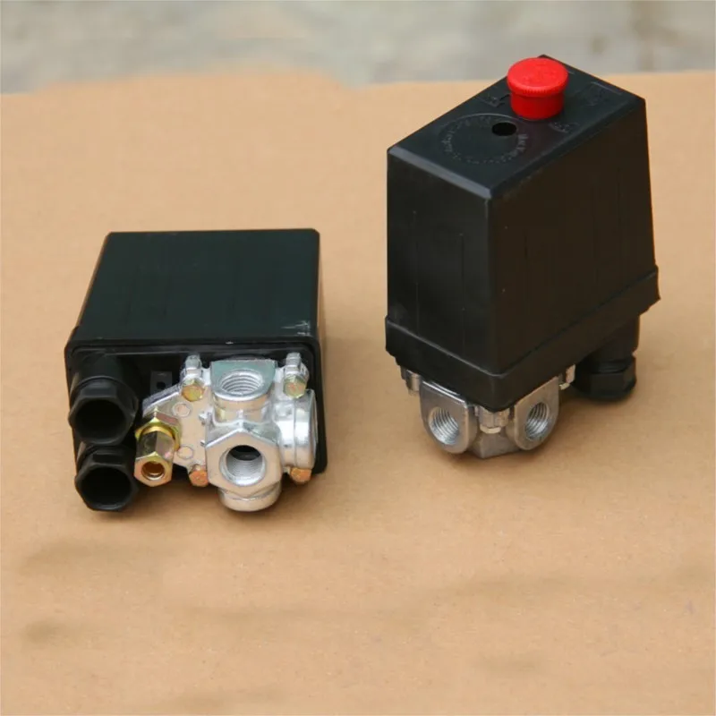 1PCS 5-8kg 1 Phase 220-240V 15A 175PSI 12Bar 4Port 1/4 NPT Air Compressor Pressure Switch Control Valve 3Phase 380V 20A