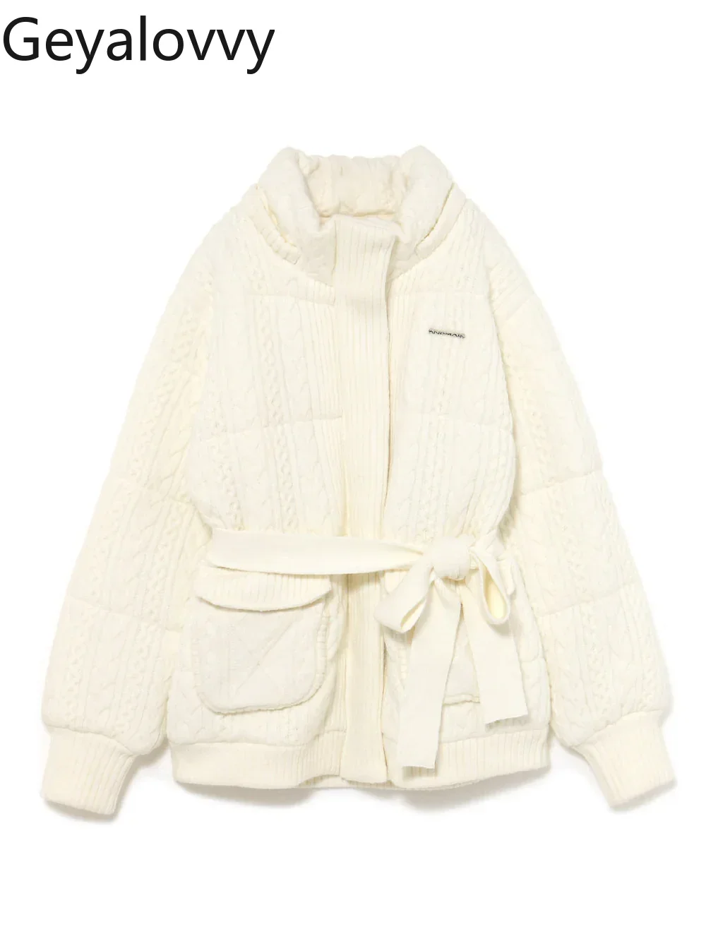 

Japanese Style Fashion Girls Autumn Winter Thick Coats New Knitted Patchwork Warm Coat Femme Versatile Women's Parkas