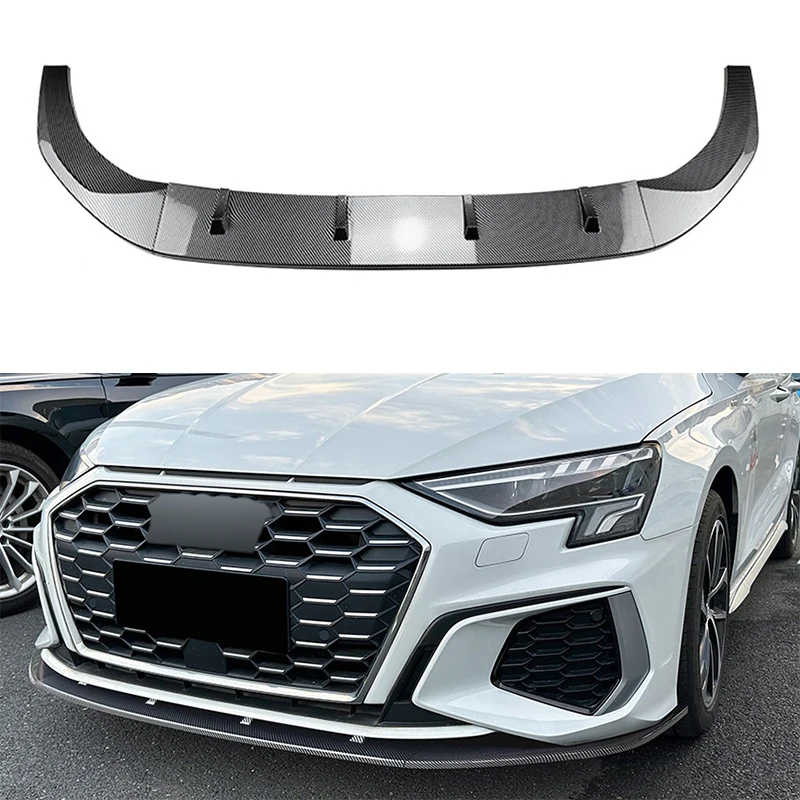 

Gloss Black Front Lower Bumper Spoiler Lip Splitter For Audi A3 8Y S3 2021-2023 Front Bumper Lip Diffuser Spoiler